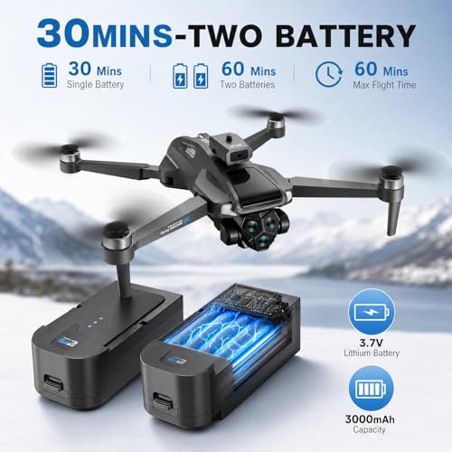 M66M Drone with 2K Camera for Adults, Foldable RC Camera Drone Gifts - color: Grey