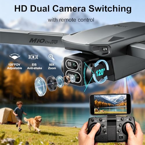 1080P HD Drones with Camera for Adults,Foldable Drone for Beginners - color: Gungrey