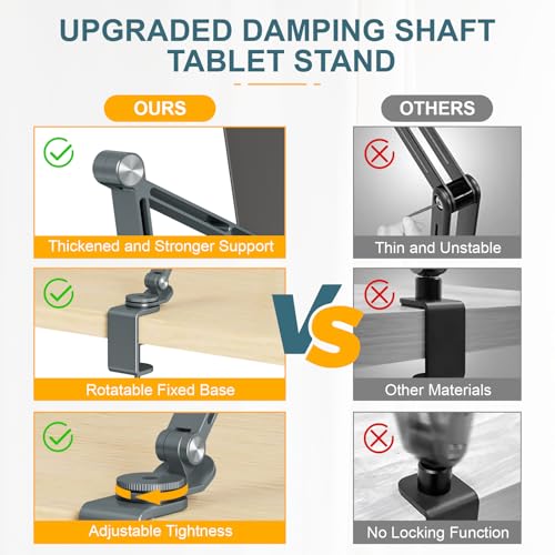 Houele Tablet Stand Holder iPad Stand for Desk Tablet Desk Mount - color: Grey