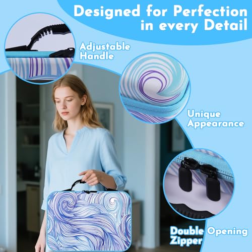 Tavolozza Fine Arts Diamond Painting Storage Containers, 120 Slots Diamond Painting Accessories and Tools with Jars for Beads, Portable Diamond Art Organizer Case, Diamond Art Kit Storage Box, Blue - style: Waves 120