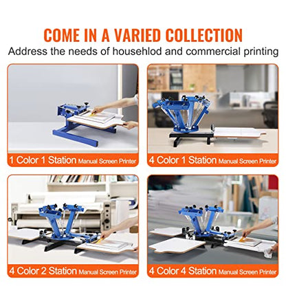 VEVOR Screen Printing Machine 1 Color 1 Station Silk Screen Printing Press - color: White