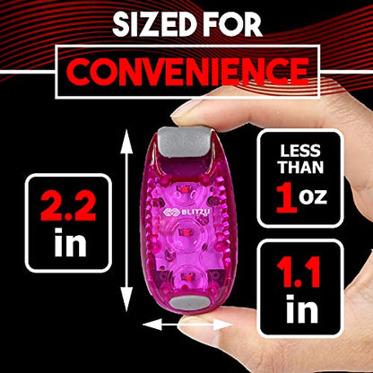 LED Safety Lights 4 Pack, Clip On High Visibility Strobe Light for Walk Run - color: Pink