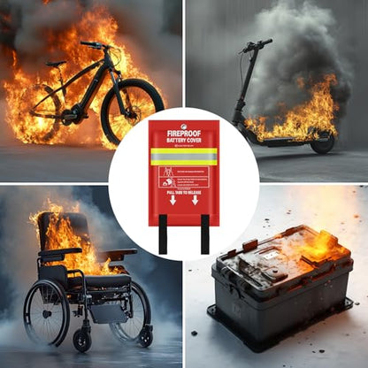 Lipo Battery Fireproof Cover Battery Safe Blanket for Ebike and Escooter Storage,Charging and Discharging, EV Fire Blanket for Lithium Battery (40x50 inch) - color: 40x50 Inch