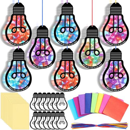 Eersida 32 Pcs Vbs Suncatcher Craft Kit Stained Glass DIY - style: VBS