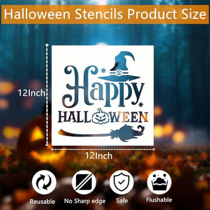 Halloween Painting Stencils, 30Pcs 12Inch Plastic Templates for Painting - size: 12 Inch Halloween Stencils