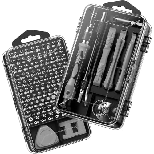 A comprehensive screwdriver kit with 115 tools, designed for versatility and high durability. This multifunctional disassembly kit includes irregular drill bits - color: Black