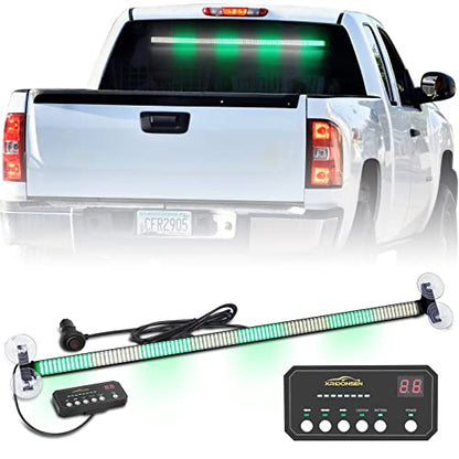 XRIDONSEN 35 Inch Traffic Advisor Light Bar Green White Emergency Lights - color: Green/White