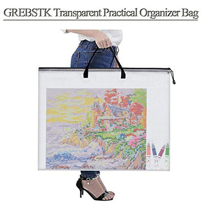 GREBSTK Art Portfolio Bag, 28x20 Inch, 2PCS Clear Poster Storage