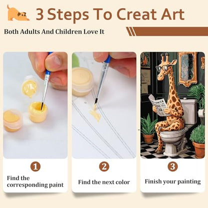 Reivworl Giraffe Paint by Numbers Kit for Adults Beginner 16×20 inch - color: 10-giraffe