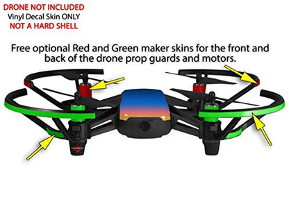 Skin Decal Wrap 2 Pack Compatible with DJI Ryze Tello Smooth Fades Sunset Drone NOT Included