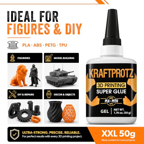 3D Printing Super Glue Gel 1.75 oz - PLA ABS PETG TPU Instant Adhesive