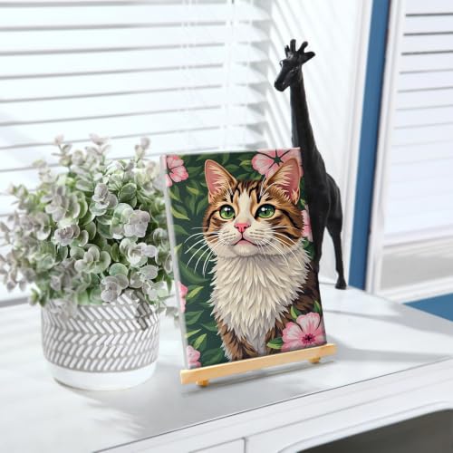 YOYA Framed Paint by Numbers Kit for Adults - Cat Paint by Number - color: Cat 035