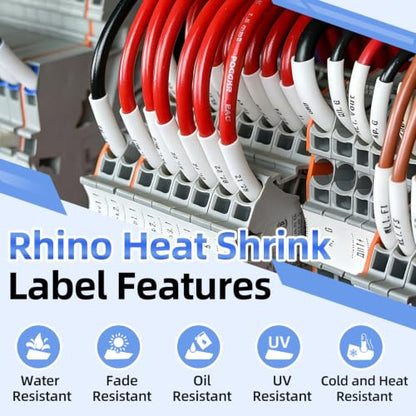 4PK 1/2" White Heat Shrink Tube Replace for Dymo Label Maker Refills 18055 - color: Black on White, size: 12mm