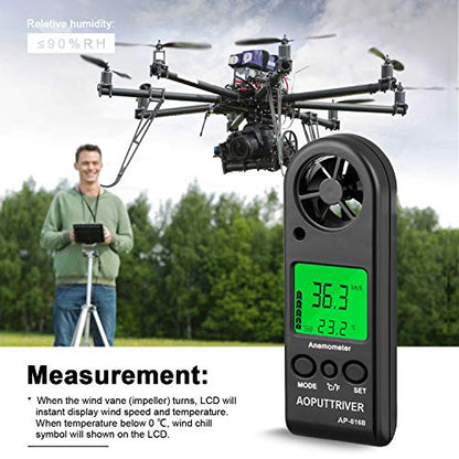 Anemometer Handheld, Air Velocity Meter up to 67mph Light Weight 53g - color: 816B Pocket