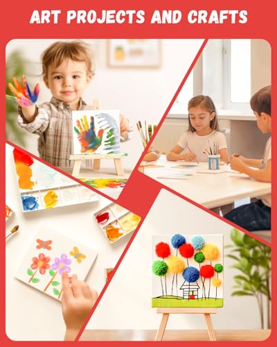 Simetufy 72 Pcs 4x4inch Mini Canvas Boards for Painting, Square Art Panels - size: 4"x4"- 72 pack
