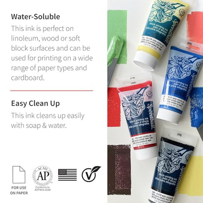 Speedball Water-Soluble Block Printing Ink, 8-Ounce Jar, Process Cyan - color: Process Cyan, size: 8 fl oz
