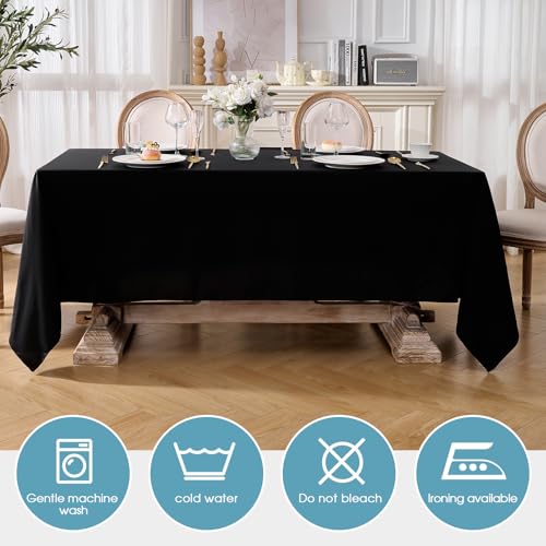 VidaFete Everyday Series Rectangle Tablecloth 60" x 102" 2 Pack Black - color: Black, size: 102" x 60" (2 Pack)
