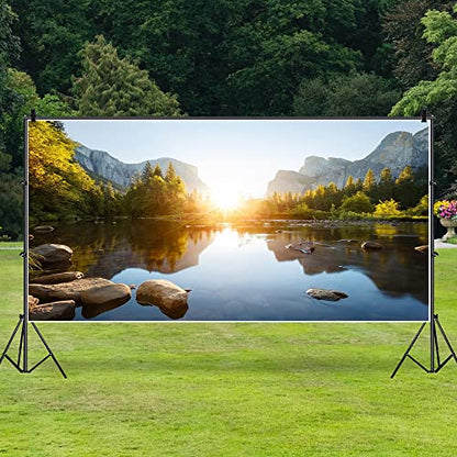 California Yosemite Valley Sunrise Landscape Photography Backdrop 20x10ft - size: 20x10ft
