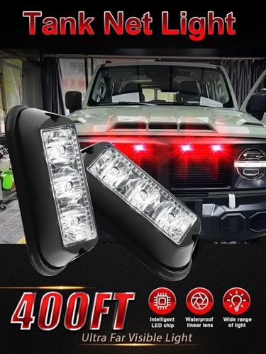 YM E-Bright 2-Pack Red 3 LED Car Flash Light DRL Truck Emergency Strobe Flash Warning Light 12-24V - color: Red, size: 3LED