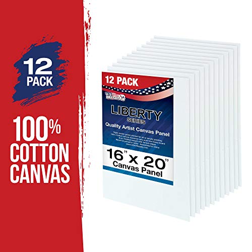 U.S. Art Supply 16 X 20 Inch Art Canvas Board Panels 12 Pack - 8 Ounce - size: 16" x 20"