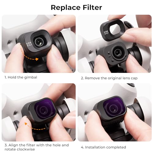 K&F CONCEPT ND Filters Kit for DJI Mini 4 Pro, 4 Pack(ND8+ND16+ND32+ND64)