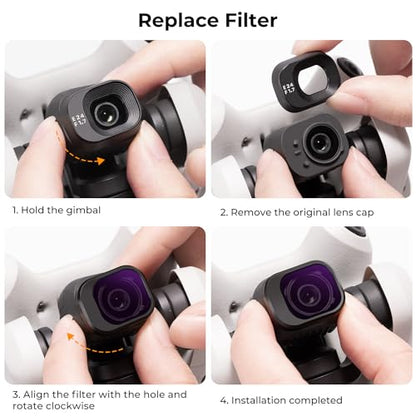 K&F CONCEPT ND Filters Kit for DJI Mini 4 Pro, 4 Pack(ND8+ND16+ND32+ND64)