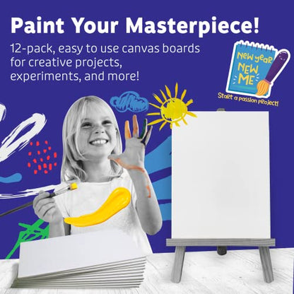 8x10 Canvas Boards & 1 Pack Wooden Paint Tray Palette