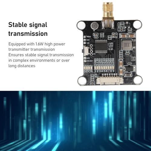 Yoidesu 1.2G VTX, 1.6W Video Transmitter Module, 1.2GHz Frequency Band for Stable, RC Drone Transmitter Module with Low Latency, Compact & Lightweight, for FPV Racing