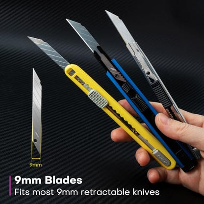 NEWISHTOOL 9mm Stainless Steel Blade, 30 Degree Snap Off Blades - 100 Pack