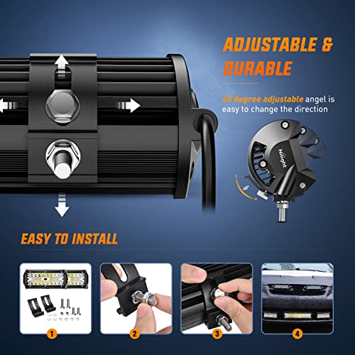 Nilight 6.5inch Amber White Strobe 6 Modes 120W LED Pod Light - color: Amber&White 6 Modes