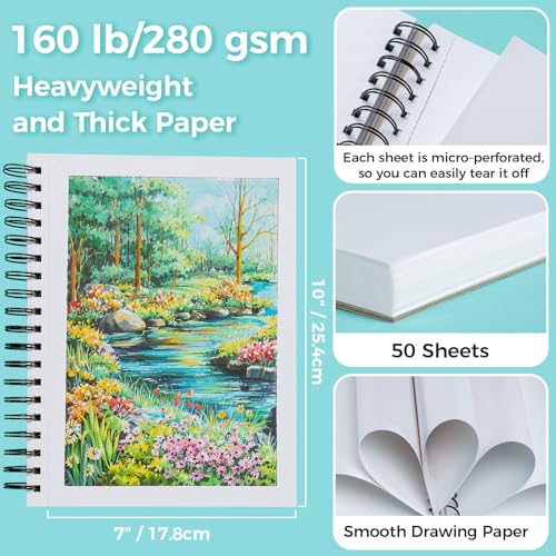 Ohuhu 7"x10" Double-Sided Bleedproof Marker Pad Art Sketchbook 50 Sheets - size: 7" x 10"