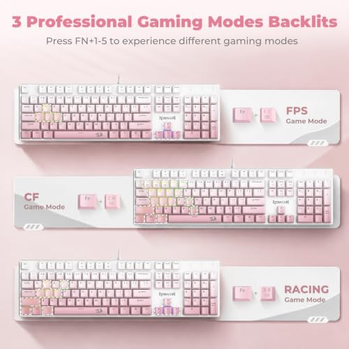 Redragon K671GP Wired Mechanical Keyboard - color: Gradient Pink