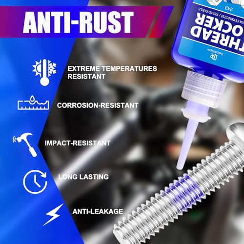 Thread Lock Kit (272 & 243) - 3.38 oz/100ml Medium & Strong Strength Removable Threadlocker - Secure Nuts, Bolts & Fasteners - Prevents Loosening, Leakage & Corrosion - Anaerobic Curing Thread Locker