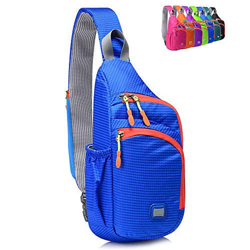 Peicees Small Sling Backpack Waterproof Unisex Shoulder Bag Chest Crossbody Daypack - color: Blue, size: Small