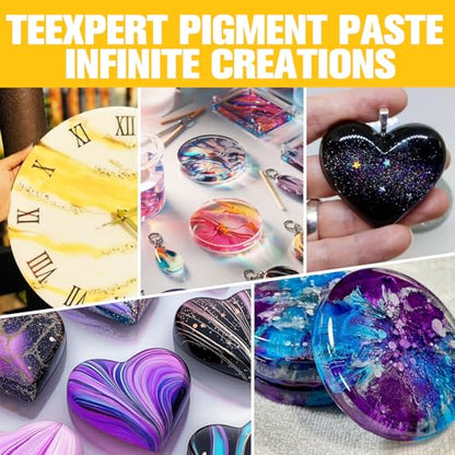 Teexpert 10X Concentrated Epoxy Resin Pigment Paste 6 Colors 1.69 OZ Each - size: 300ml