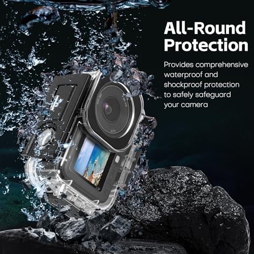 REYGEAK Waterproof Case for DJI Osmo Action 6,196FT/60M Underwater Protective Housing Cage with Quick Release Base for DJI Action 6 Accessories