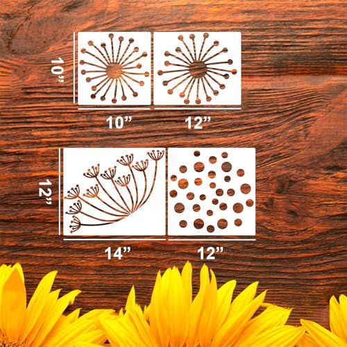 Large Flower Stencils for Painting Dandelion Stencils for Wood Fence - style: Dandelion