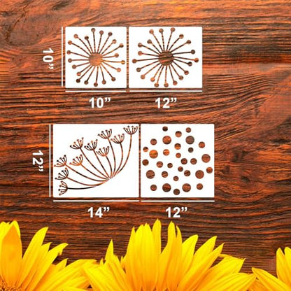 Large Flower Stencils for Painting Dandelion Stencils for Wood Fence - style: Dandelion
