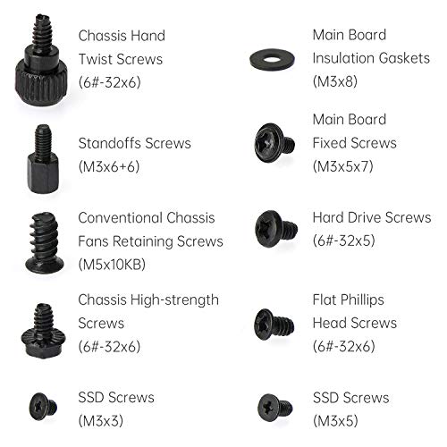 400Pcs Computer Screws Standoffs Kit SSD Screw for Universal Motherboard PC Computer Case Screw Fan CD-ROM with Screwdriver