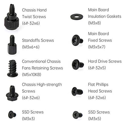 400Pcs Computer Screws Standoffs Kit SSD Screw for Universal Motherboard PC Computer Case Screw Fan CD-ROM with Screwdriver