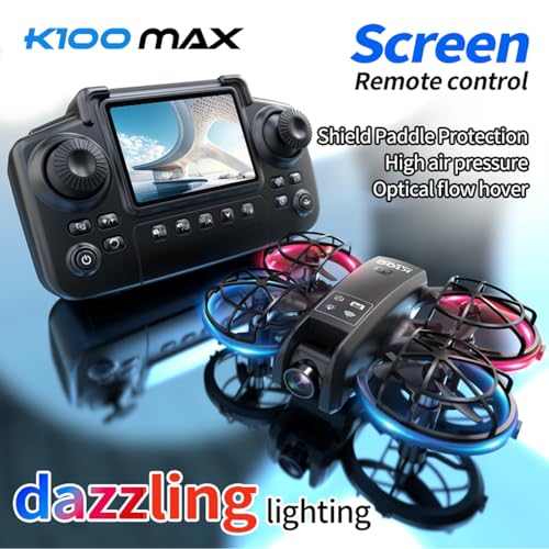 K100 Mini Drone, Screen Controller, 2 Batteries, Suitable for Beginner. - color: 2 batteries - Black
