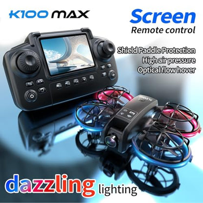 K100 Mini Drone, Screen Controller, 2 Batteries, Suitable for Beginner. - color: 2 batteries - Black