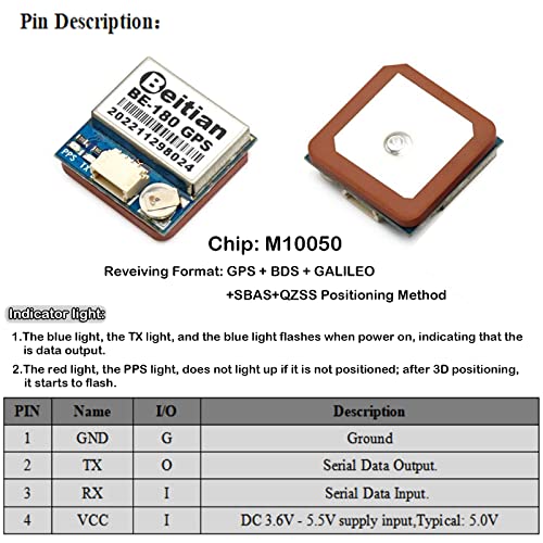 BE-180 GPS Module Beidou GPS AntennaTTL Level 38400bps for Arduino Raspberry Pi Aircraft Pixhawk APM Flight Controller - color: BE-180