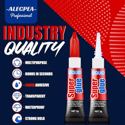 ALECPEA Super Glue, 48 X 3g, Liquid Instant Glue for Metal and Ceramic - color: Liquid