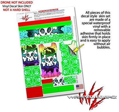 Skin Decal Wrap 2 Pack Compatible with DJI Ryze Tello Cartoon Skull Rainbow Drone NOT Included