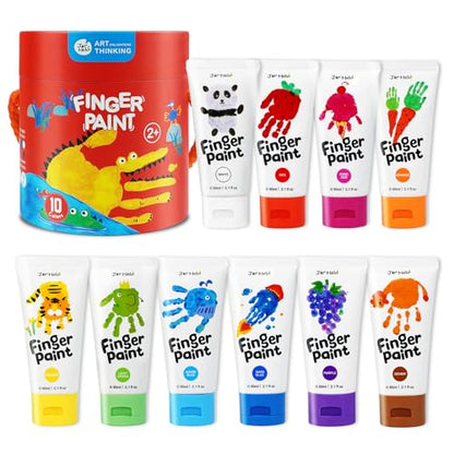 Jar Melo Washable Finger Paints for Toddlers, 10 Colors - style: 10 Colors