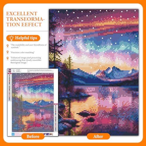Diamond Art Kits for Adults, Aurora DIY 5D Diamond Painting for Beginners - color: BLKJDP03