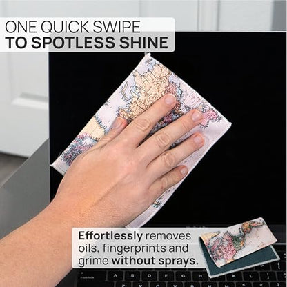 Microfiber Wholesale Quick Cloth Glasses Cleaning Cloths 5x7 World Map - color: Map, size: 5"x7"