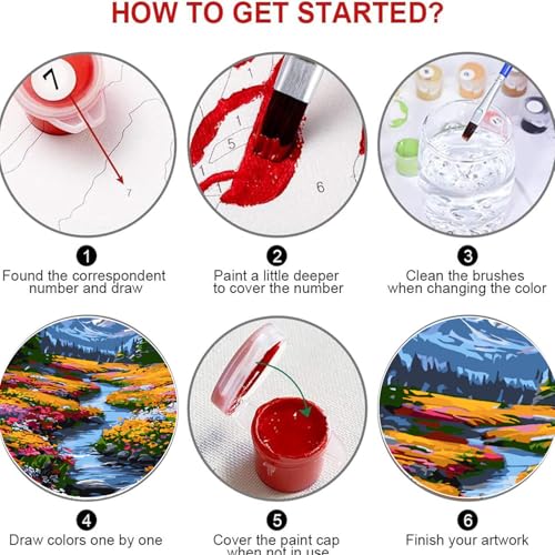 KICHANG Landscape Paint by Numbers Kit for Adults Beginner (Without Frame) - color: YH03813