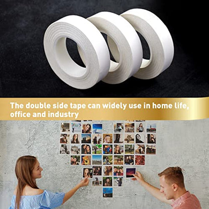 3 Rolls Thin Double Sided Tape for Crafts,0.4-in by 43-ft - style: 0.4in* 3 Rolls